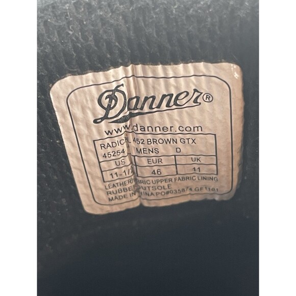 Danner Radical 452 GTX Hiking Boots Mens 11.5 Brown 5.5" Waterproof Breathable - Picture 2 of 10